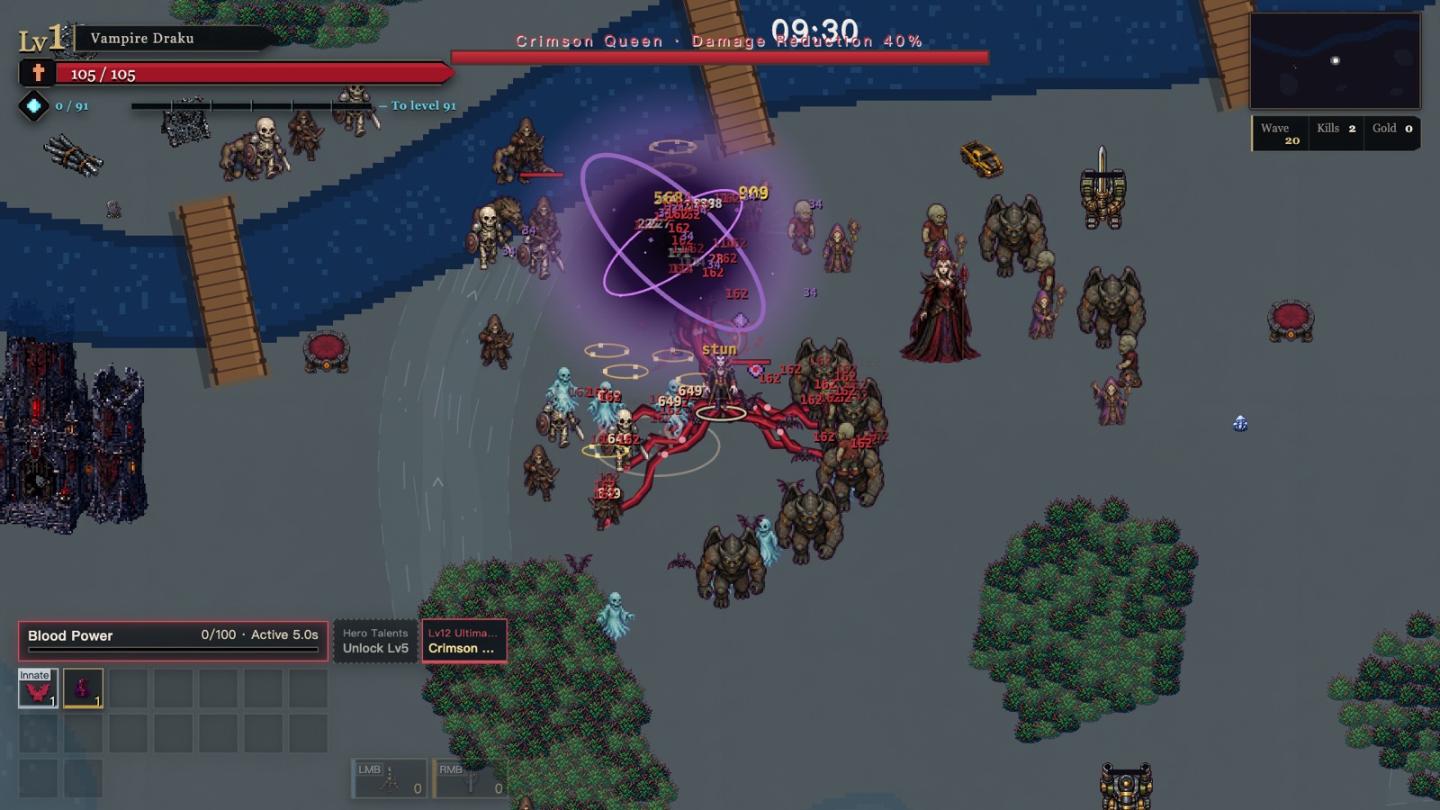 A vampire hunter confronting the final assault in Moonwrought Bastion